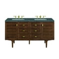 thumbnail image 1 of James Martin Vanities 60" Double Vanity, Mid-Century Walnut w/ 3 CM Parisien Bleu Top, 1 of 2