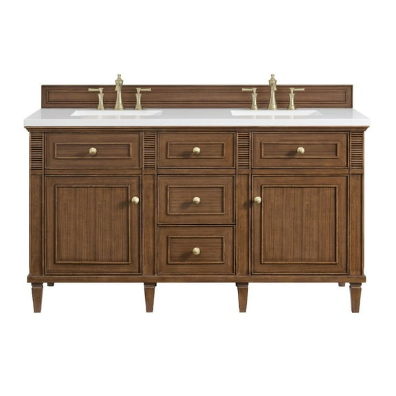 James Martin Vanities 60" Double Vanity, Mid-Century Walnut