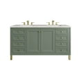 thumbnail image 1 of James Martin Vanities 60" Double Vanity, Smokey Celadon w/ 3 CM Eternal Jasmine Pearl Top, 1 of 7