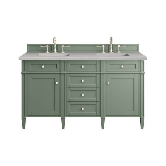 James Martin Vanities 650-V60d-3Esr Brittany 60" Double Basin Poplar Wood Vanity Set -
