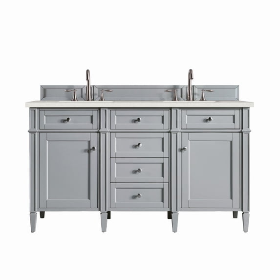 James Martin Vanities 650-V60D-UGR-3LDL Brittany 60" Double Basin Poplar Wood Vanity Set -