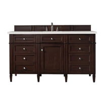 James Martin Vanities 60" Single Vanity, Burnished Mahogany w/ 3 CM Lime Delight Quartz Top