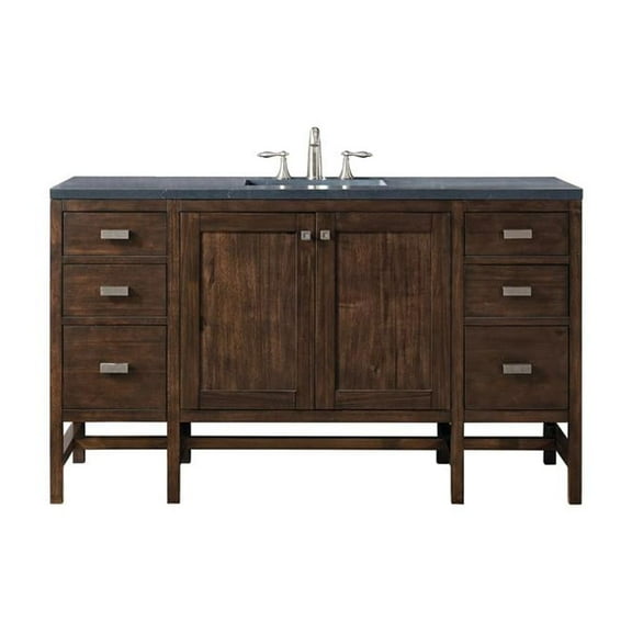 James Martin Vanities 60" Single Vanity Cabinet , Acacia, w/ 3 CM Charcoal Soapstone Quartz Top