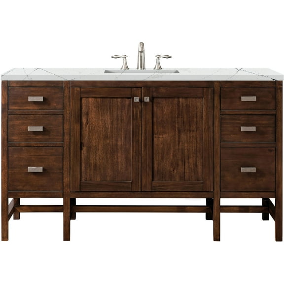 James Martin Vanities 60" Single Vanity Cabinet , Acacia, w/ 3 CM Ethereal Noctis Quartz Top