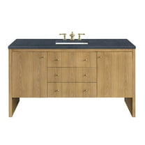 James Martin Vanities 60" Single Vanity, Light Natural Oak w/ 3 CM Charcoal Soapstone Top
