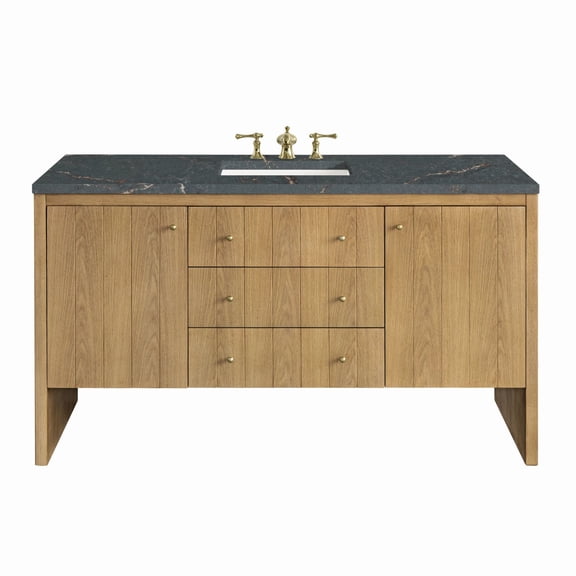 James Martin Vanities 435-V60S-LNO-3PBL Hudson 60" Free Standing Single Basin Poplar Wood