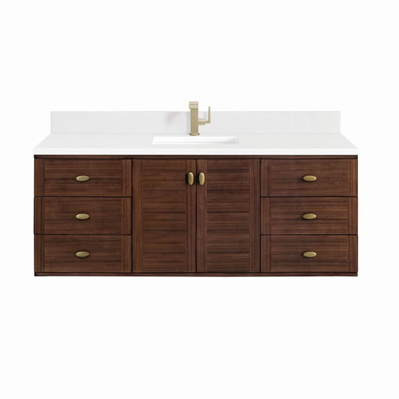 James Martin Vanities 670-V60S-WLT-1WZ Amberly 60" Single Basin Wood Vanity Set -