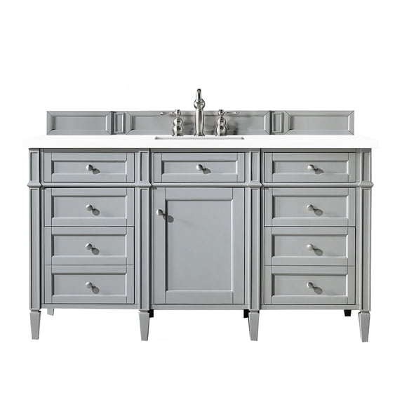 James Martin Vanities 650-V60s-3Wz Brittany 60" Single Basin Poplar Wood Vanity Set - Grey