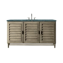 James Martin Vanities 60" Single Vanity Whitewashed Walnut w/ 3 CM Parisien Bleu Quartz Top