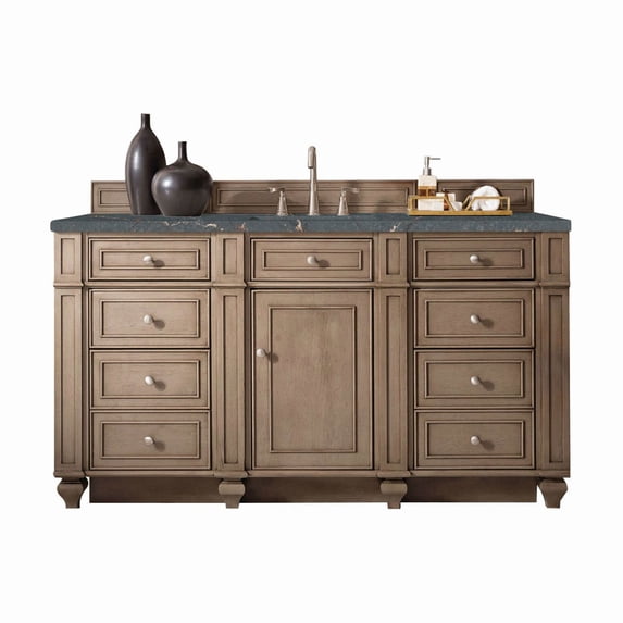 James Martin Vanities 157-V60s-3Pbl Bristol 60" Single Basin Walnut Wood Vanity Set - Wood