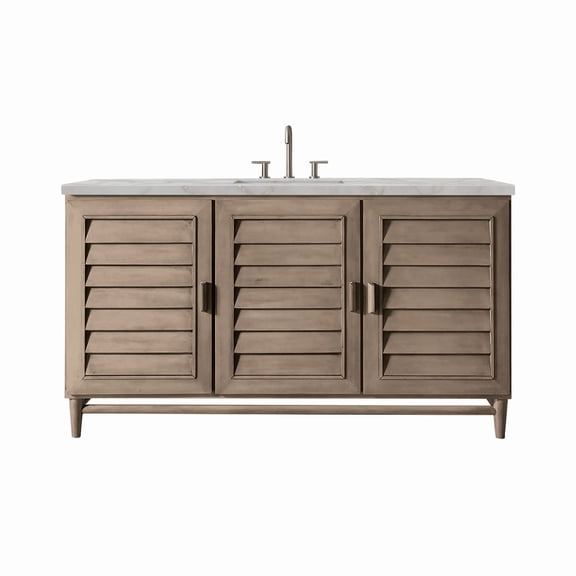 James Martin Vanities 620-V60S-WW-3VSL Portland 60" Single Basin Wood Vanity Set - Wood