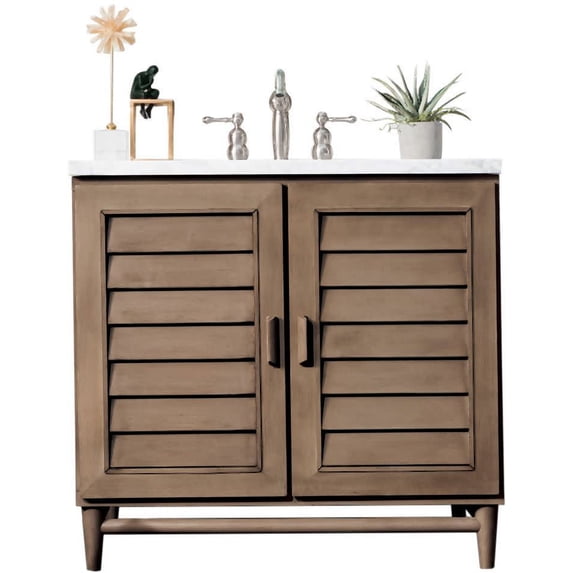 James Martin Vanities 620-V36-WW-3EJP Portland 36" Free Standing Single Basin Vanity Set -
