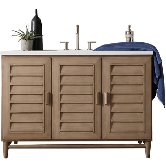 James Martin Vanities 620-V48-WW-3EJP Portland 48" Free Standing Single Basin Vanity Set -