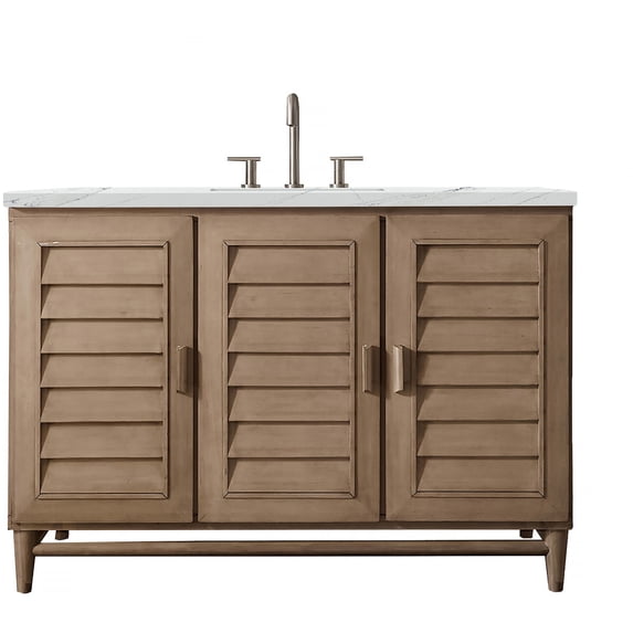 James Martin Vanities 620-V48-WW-FENC Portland 48" Free Standing Single Basin Birch Wood