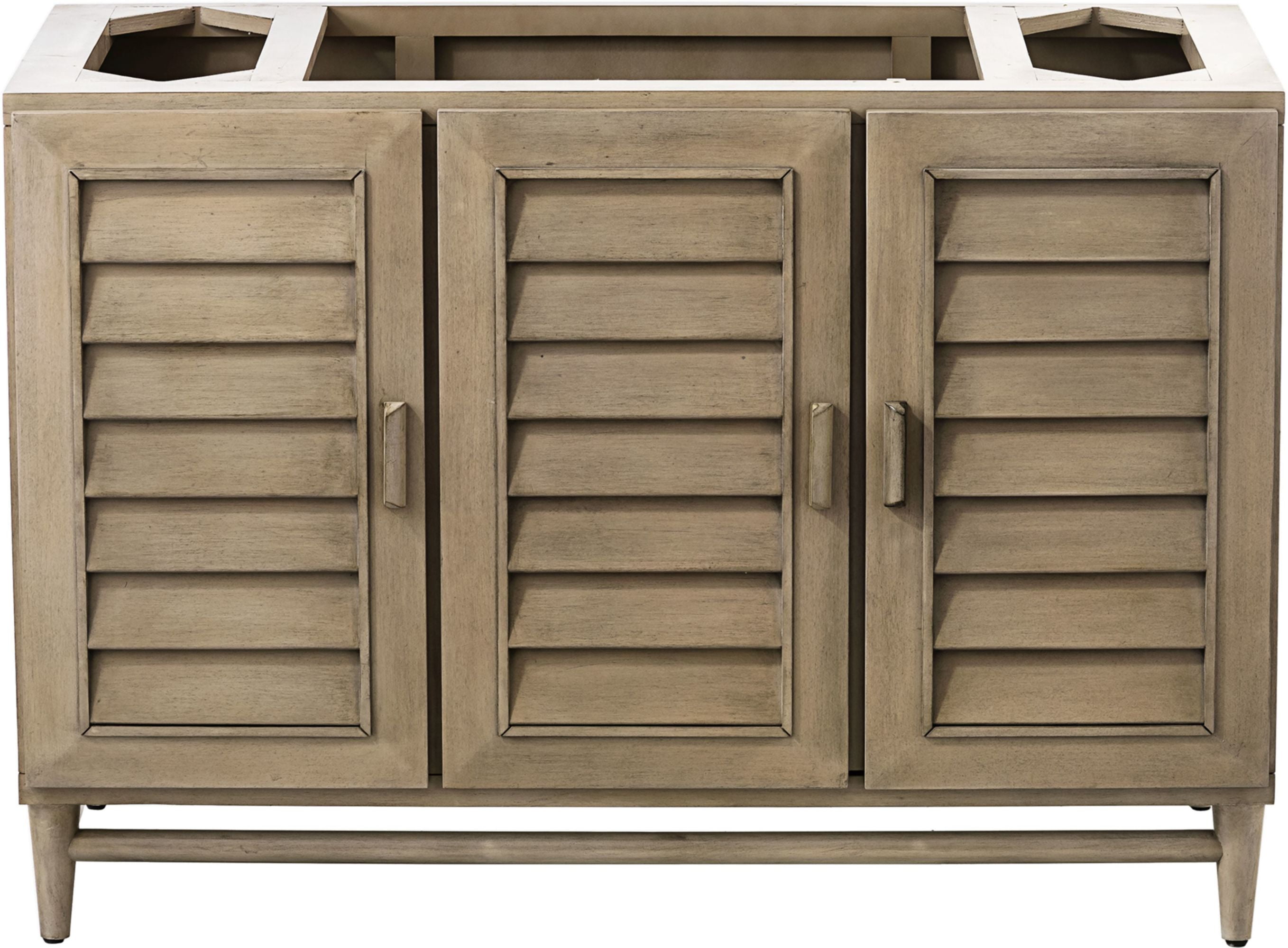 Whitewashed Walnut 48" Solid Wood Single Bathroom Vanity Base
