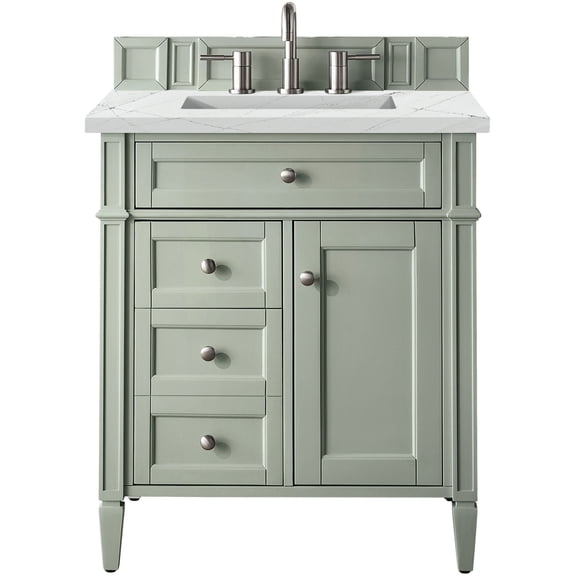 James Martin Vanities 650-V30-SGR-3ENC Brittany 30" Single Basin Poplar Wood Vanity Set -