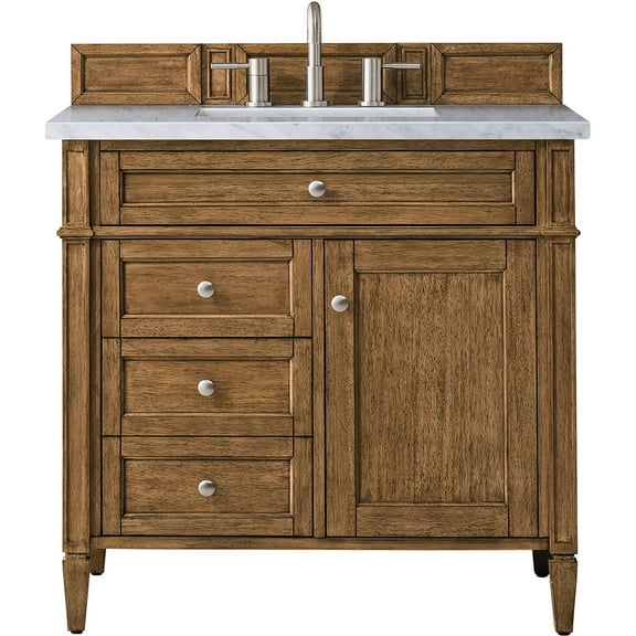 James Martin Vanities 650-V36-3Af Brittany 36" Single Basin Poplar Wood Vanity Set - Brown