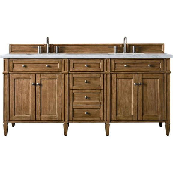 James Martin Vanities 650-V72-3Car Brittany 72" Double Basin Poplar Wood Vanity Set -