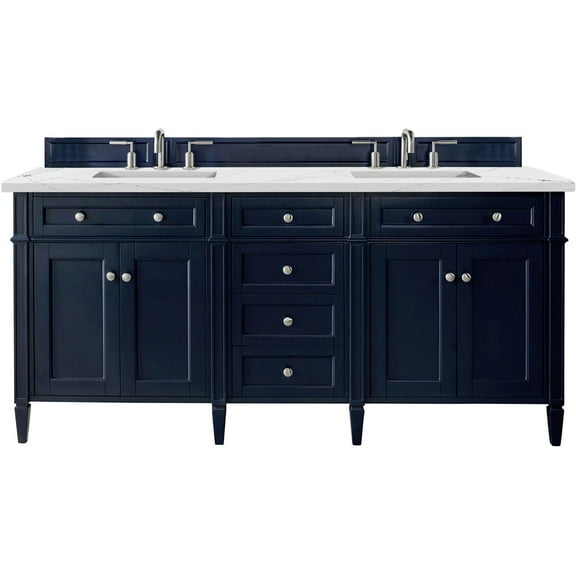 James Martin Vanities 650-V72-3Enc Brittany 72" Double Basin Poplar Wood Vanity Set -