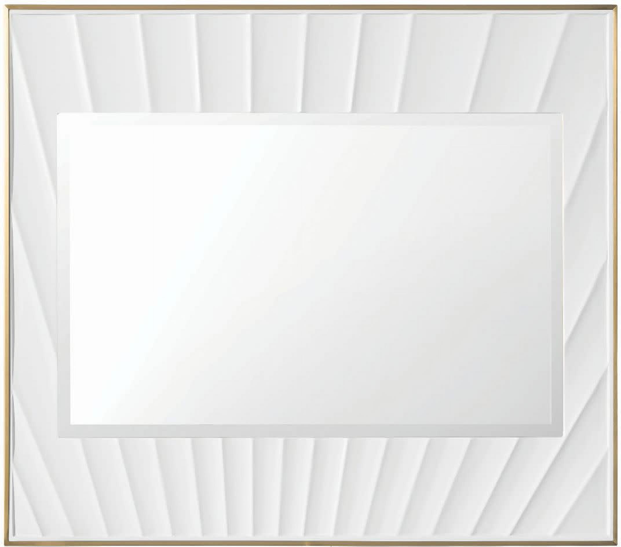 Le Soleil Rectangular White and Gold MDF Framed Mirror