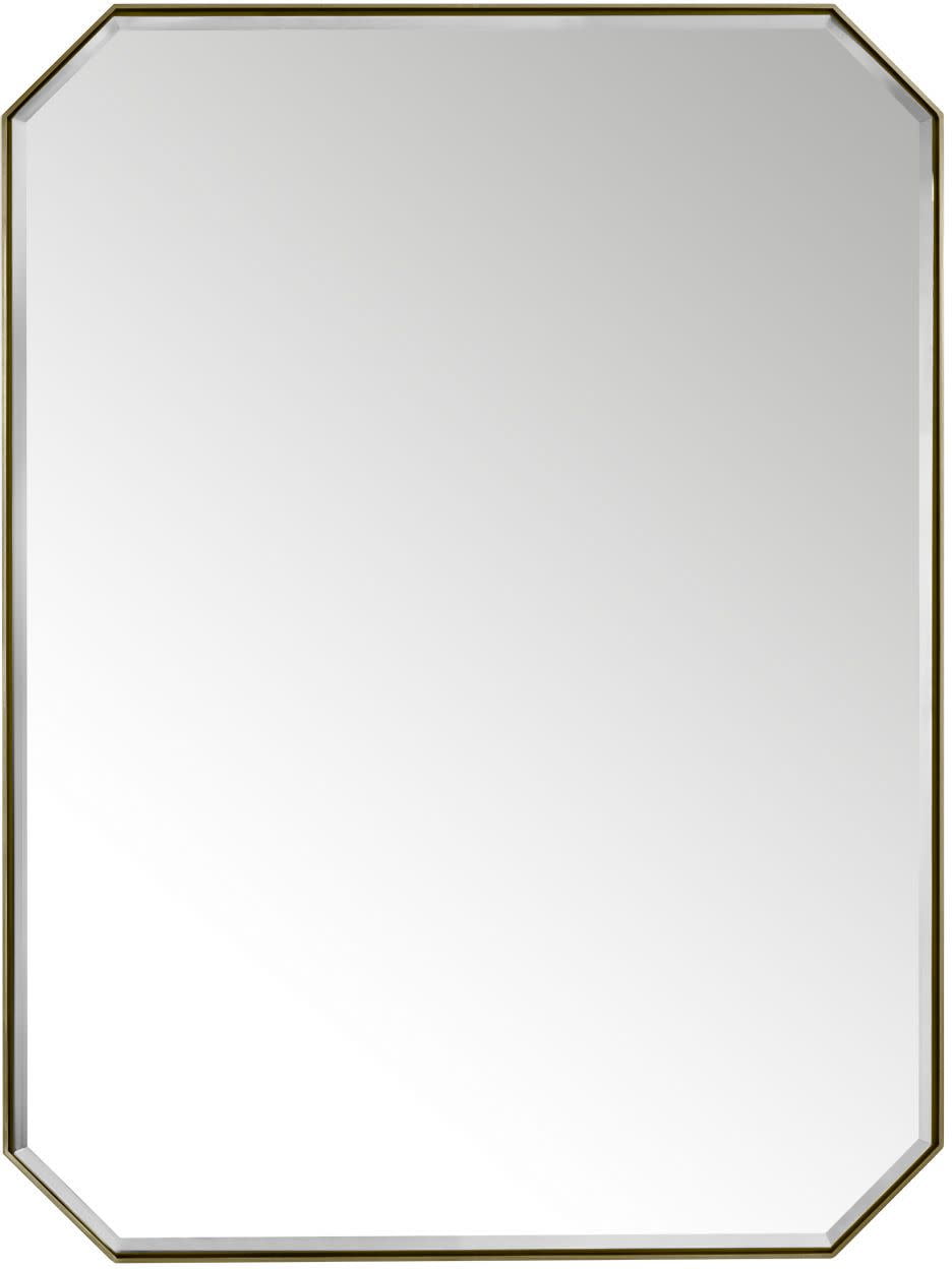Champagne Brass Octagonal Framed Vanity Mirror 30" x 40"