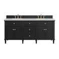 thumbnail image 1 of James Martin Vanities 424-V72-BKO-3LDL Lorelai 72" Double Basin Wood Vanity Set - Black, 1 of 7