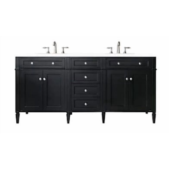 James Martin Vanities 650-V72-BKO-3WZ Brittany 72" Double Basin Poplar Wood Vanity Set -