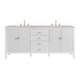 thumbnail image 1 of James Martin Vanities 485-V72-BW-3EJP Myrrin 72" Double Basin Wood Vanity Set - White, 1 of 7