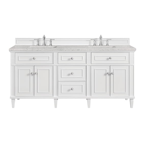 James Martin Vanities 424-V72-3Ejp Lorelai 72" Double Basin Wood Vanity Set - White