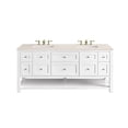 thumbnail image 1 of James Martin Vanities 72" Double Vanity, Bright White w/ 3 CM Eternal Marfil Top, 1 of 7