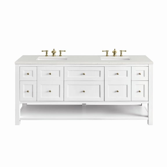 James Martin Vanities 330-V72-3Ldl Breckenridge 72" Free Standing Double Basin Poplar Wood