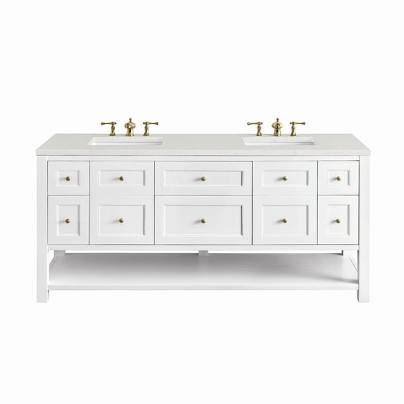James Martin Vanities 330-V72-3Ldl Breckenridge 72" Free Standing Double Basin Poplar Wood