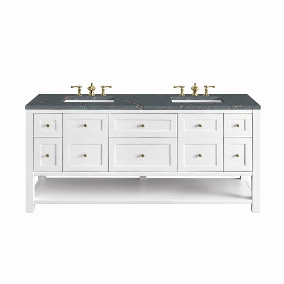 James Martin Vanities 330-V72-BW-3PBL Breckenridge 72" Free Standing Double Basin Poplar