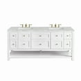 thumbnail image 1 of James Martin Vanities 72" Double Vanity, Bright White w/ 3 CM Victorian Silver Top, 1 of 7