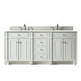 thumbnail image 1 of James Martin Vanities 72" Double Vanity, Bright White w/ 3 CM White Zeus Quartz Top, 1 of 7