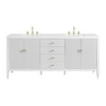 thumbnail image 1 of James Martin Vanities 72" Double Vanity, Bright White w/ 3 CM White Zeus Quartz Top, 1 of 7
