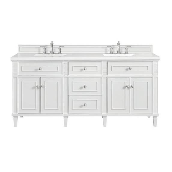 James Martin Vanities 72" Double Vanity, Bright White