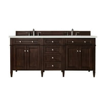 James Martin Vanities 72" Double Vanity, Burnished Mahogany w/ 3 CM Lime Delight Quartz Top