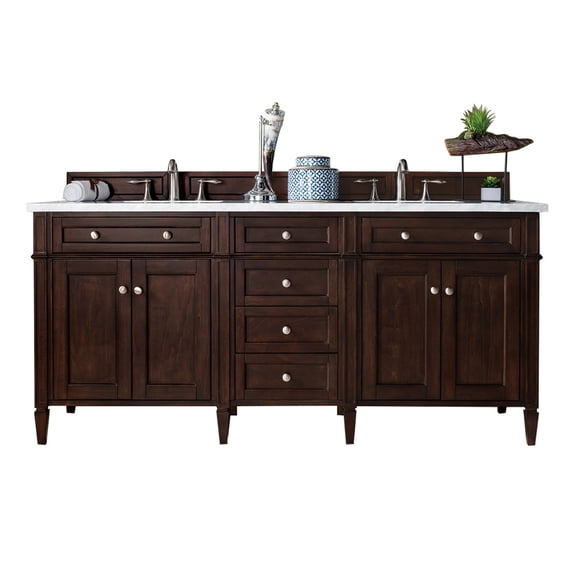 James Martin Vanities 650-V72-BNM-3WZ Brittany 72" Double Basin Poplar Wood Vanity Set -