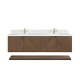 thumbnail image 1 of James Martin Vanities 72" Double Vanity, Chestnut w/ Single Hole 3 CM White Zeus Top & Backsplash, 1 of 2