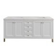 thumbnail image 1 of James Martin Vanities 72" Double Vanity, Glossy White w/ 3 CM Eternal Marfil Top, 1 of 7