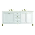 thumbnail image 1 of James Martin Vanities 72" Double Vanity, Glossy White w/ 3 CM Lime Delight Top, 1 of 5