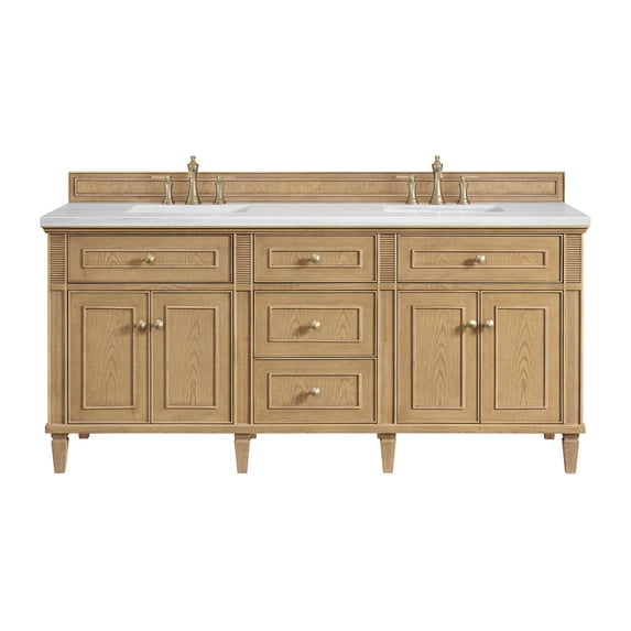 James Martin Vanities 424-V72-3Af Lorelai 72" Double Basin Wood Vanity Set - Light Natural