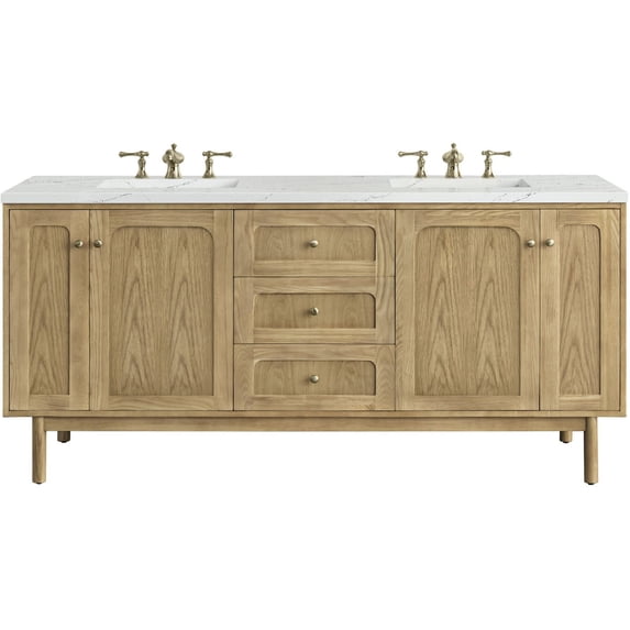 James Martin Vanities 545-V72-LNO-3ENC Laurent 72" Double Basin Poplar Wood Vanity Set -