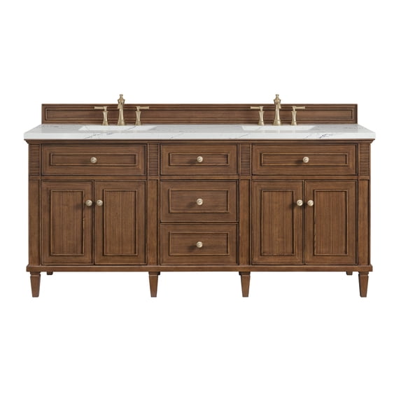 James Martin Vanities 424-V72-WLT-3ENC Lorelai 72" Double Basin Wood Vanity Set -