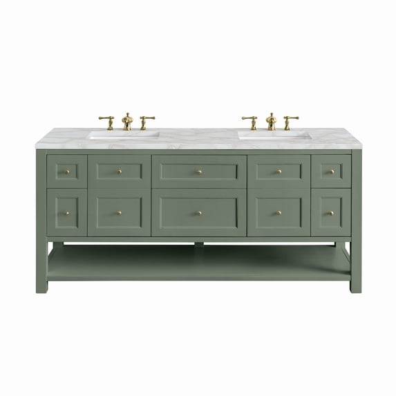 James Martin Vanities 330-V72-3Vsl Breckenridge 72" Free Standing Double Basin Poplar Wood
