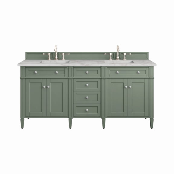 James Martin Vanities 650-V72-SC-3VSL Brittany 72" Double Basin Poplar Wood Vanity Set -