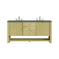 James Martin Vanities 72" Double Vanity, Sunwashed Oak w/ 3 CM Charcoal Soapstone Quartz Top