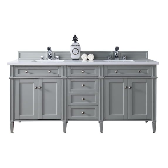James Martin Vanities 650-V72-UGR-3WZ Brittany 72" Double Basin Poplar Wood Vanity Set -