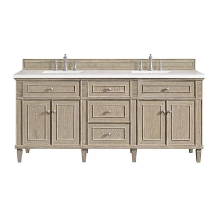 James Martin Vanities 72" Double Vanity, Whitewashed Oak